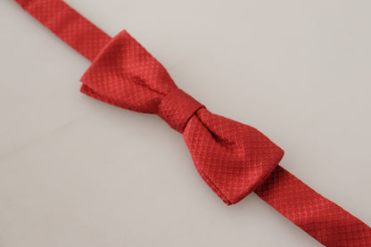 Dolce &amp; Gabbana Red 100% Silk Adjustable Neck Papillon Tie