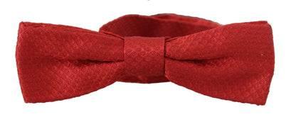 Dolce &amp; Gabbana Red 100% Silk Adjustable Neck Papillon Tie