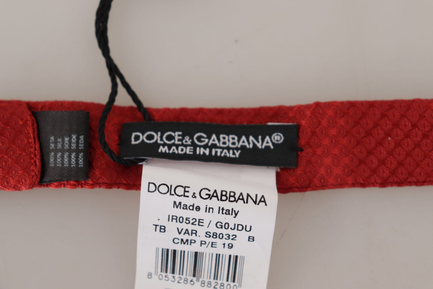 Dolce &amp; Gabbana Red 100% Silk Adjustable Neck Papillon Tie