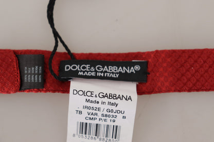 Dolce &amp; Gabbana Red 100% Silk Adjustable Neck Papillon Tie