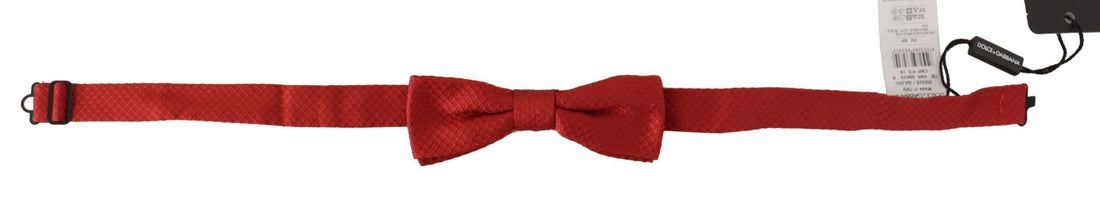 Dolce &amp; Gabbana Red 100% Silk Adjustable Neck Papillon Tie
