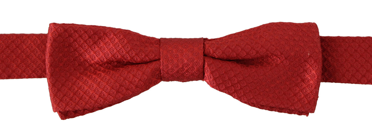 Dolce &amp; Gabbana Red 100% Silk Adjustable Neck Papillon Tie