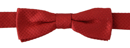 Dolce &amp; Gabbana Red 100% Silk Adjustable Neck Papillon Tie