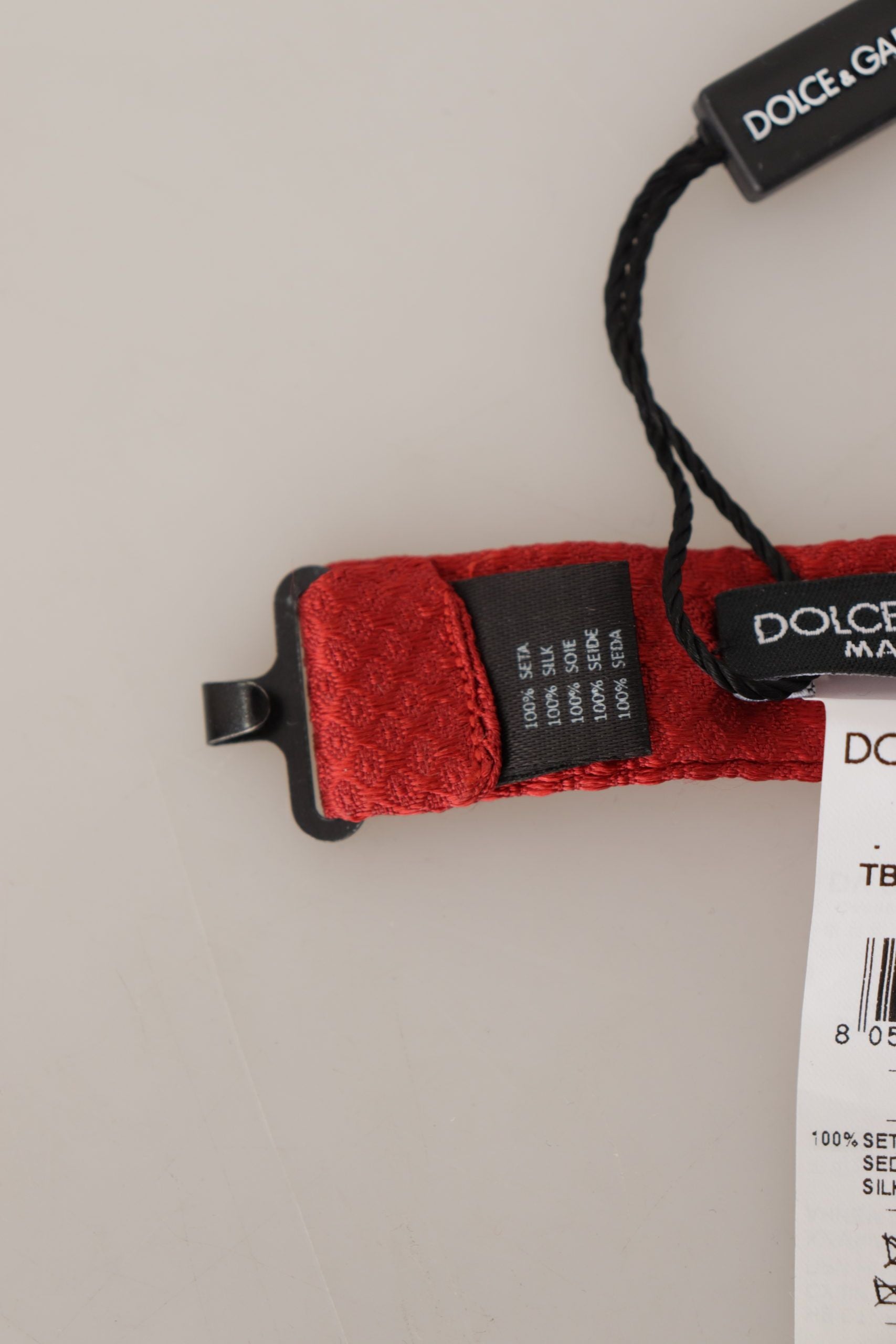 Dolce &amp; Gabbana Red 100% Silk Adjustable Neck Papillon Tie