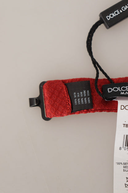 Dolce &amp; Gabbana Red 100% Silk Adjustable Neck Papillon Tie