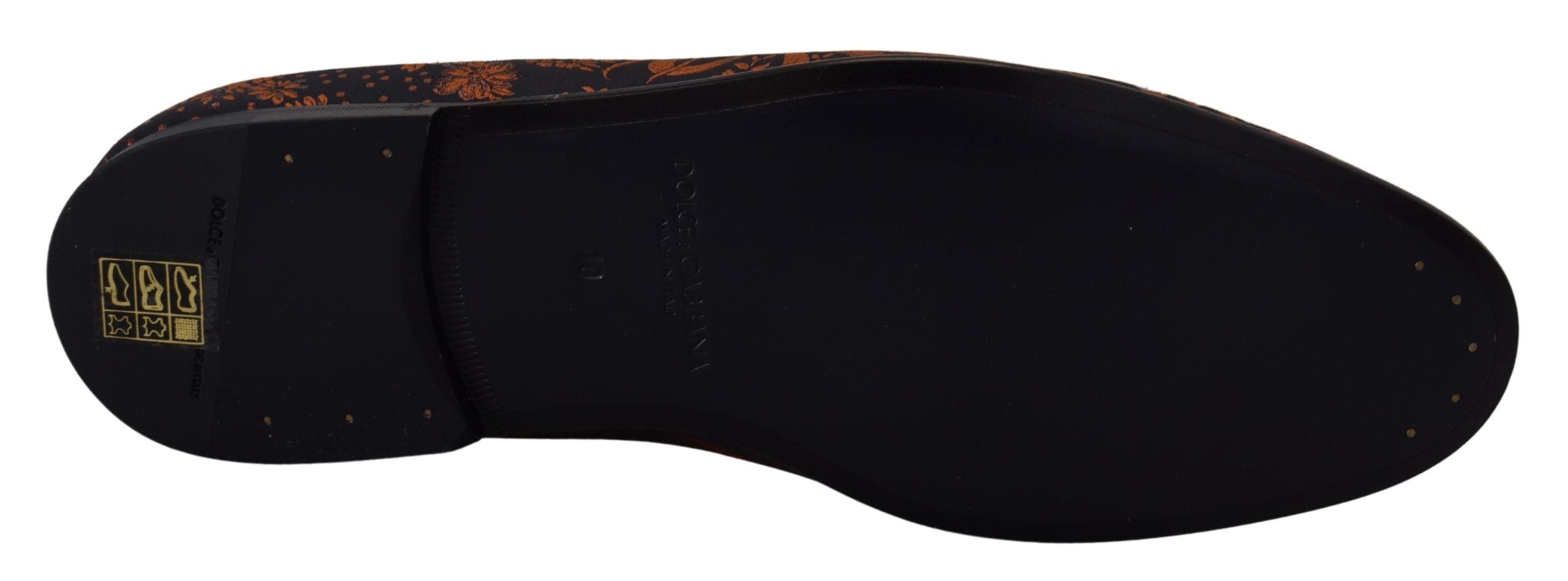 Dolce &amp;amp; Gabbana Blå Rostfärgade Blommiga Tofflor Loafers Skor