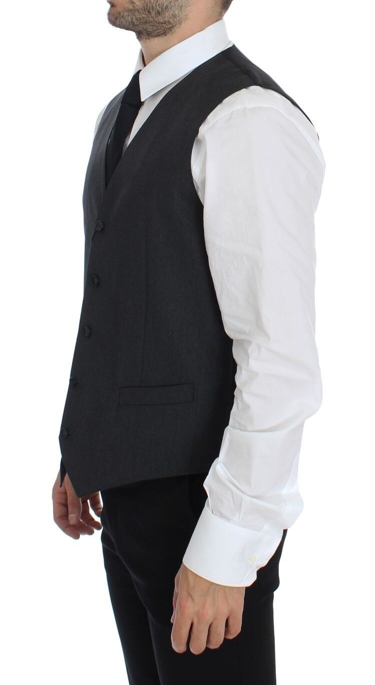 Dolce &amp; Gabbana Gray Wool Formal Dress Vest Gilet Weste