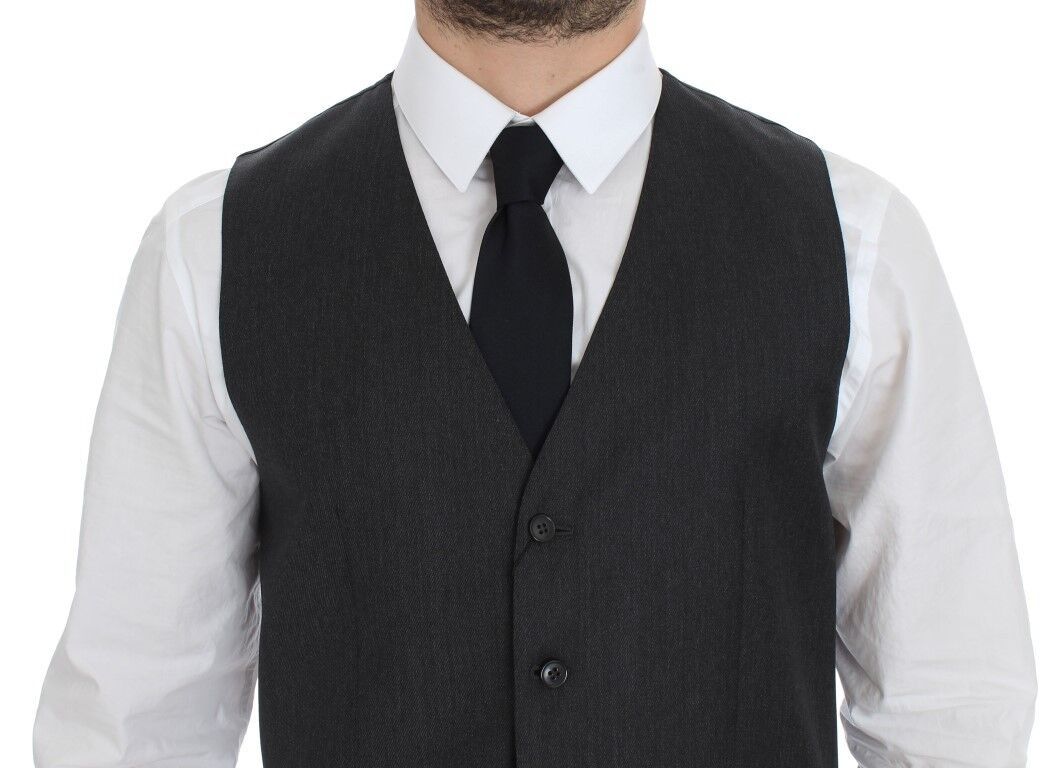 Dolce &amp; Gabbana Gray Wool Formal Dress Vest Gilet Weste