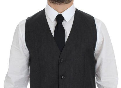 Dolce &amp; Gabbana Gray Wool Formal Dress Vest Gilet Weste