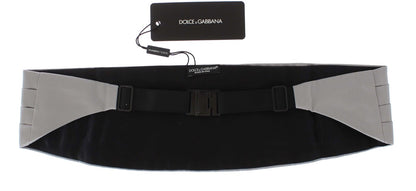 Dolce &amp;amp; Gabbana Silver Brett Bälte Siden Gördel