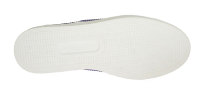 Dolce &amp;amp; Gabbana Lila Strass Canvas Sneakers Med Logotyp