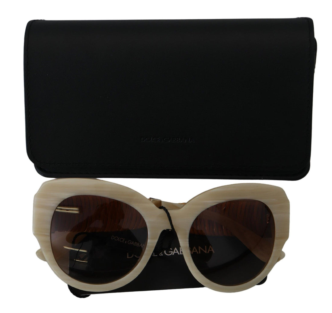 Dolce &amp; Gabbana Beige Acetate Full Rim Brown Lense DG4294 Sunglasses