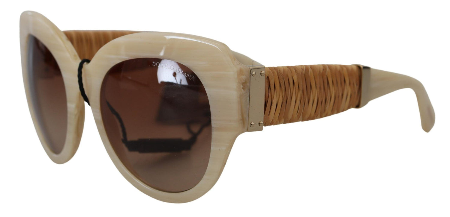 Dolce &amp; Gabbana Beige Acetate Full Rim Brown Lense DG4294 Sunglasses