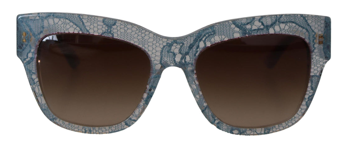 Dolce &amp; Gabbana Blue Lace Acetate Rectangle DG4231 Shades Sunglasses