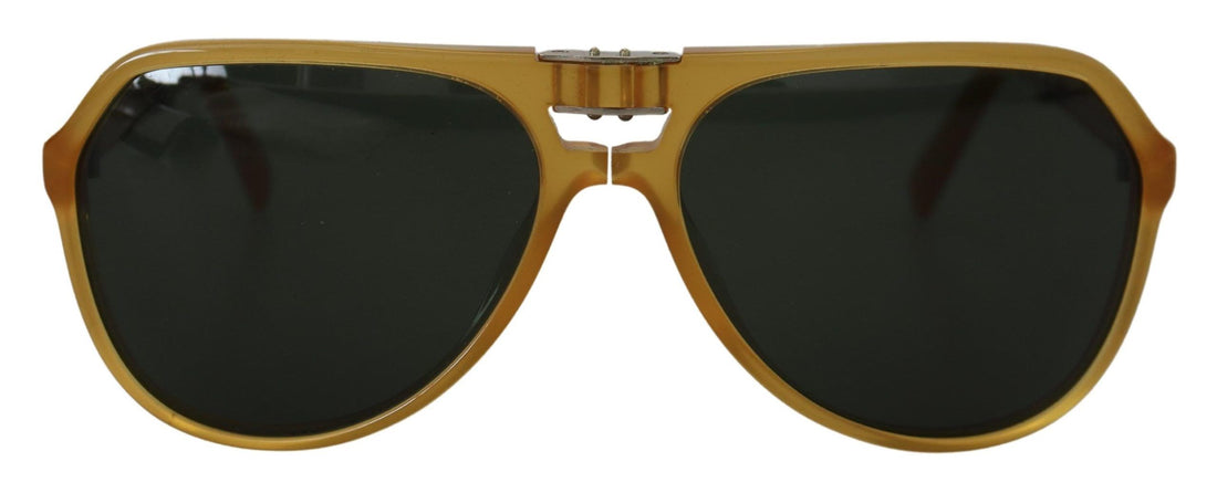 Dolce &amp; Gabbana Yellow Acetate Black Lens Aviator DG4196 Sunglasses