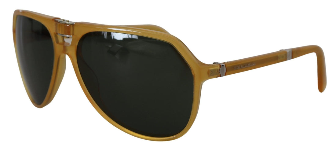 Dolce &amp; Gabbana Yellow Acetate Black Lens Aviator DG4196 Sunglasses