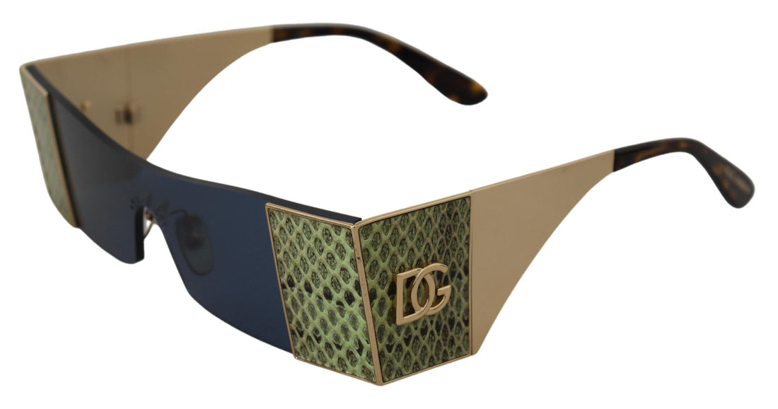 Dolce &amp; Gabbana Gold Metal Rectangle Shades DG2263 Sunglasses