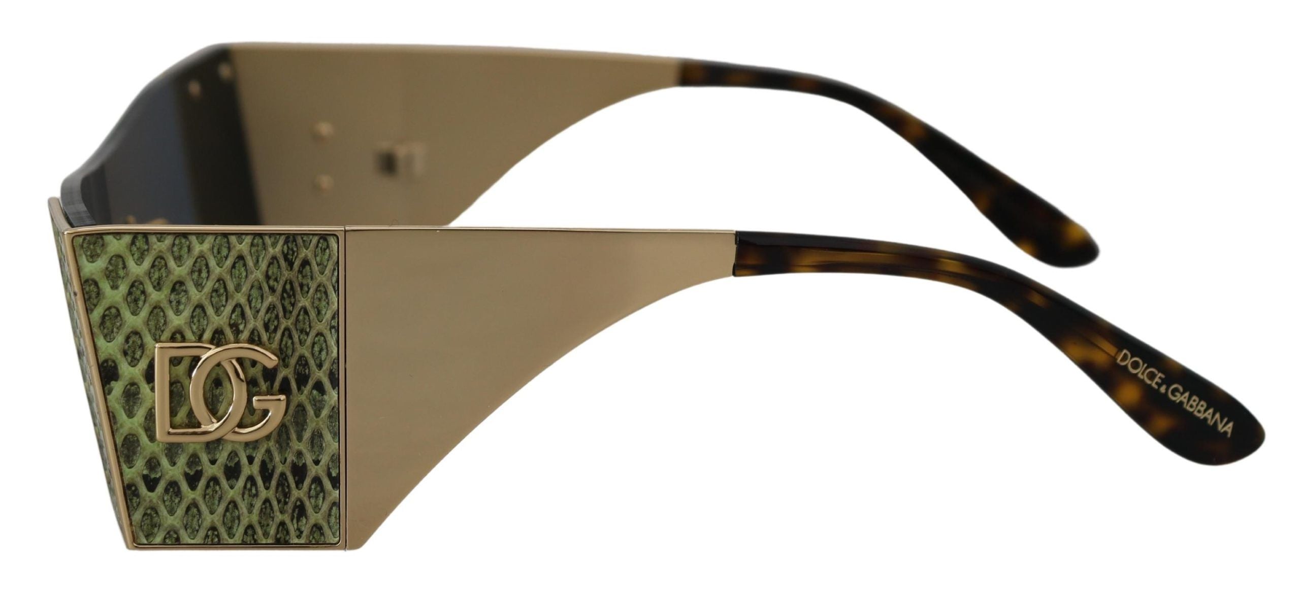 Dolce &amp; Gabbana Gold Metal Rectangle Shades DG2263 Sunglasses