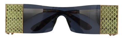 Dolce &amp; Gabbana Gold Metal Rectangle Shades DG2263 Sunglasses