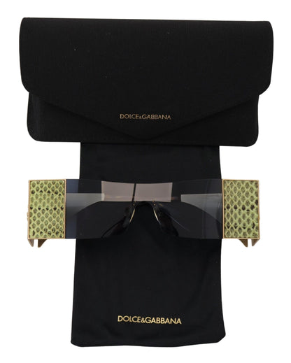 Dolce &amp; Gabbana Gold Metal Rectangle Shades DG2263 Sunglasses