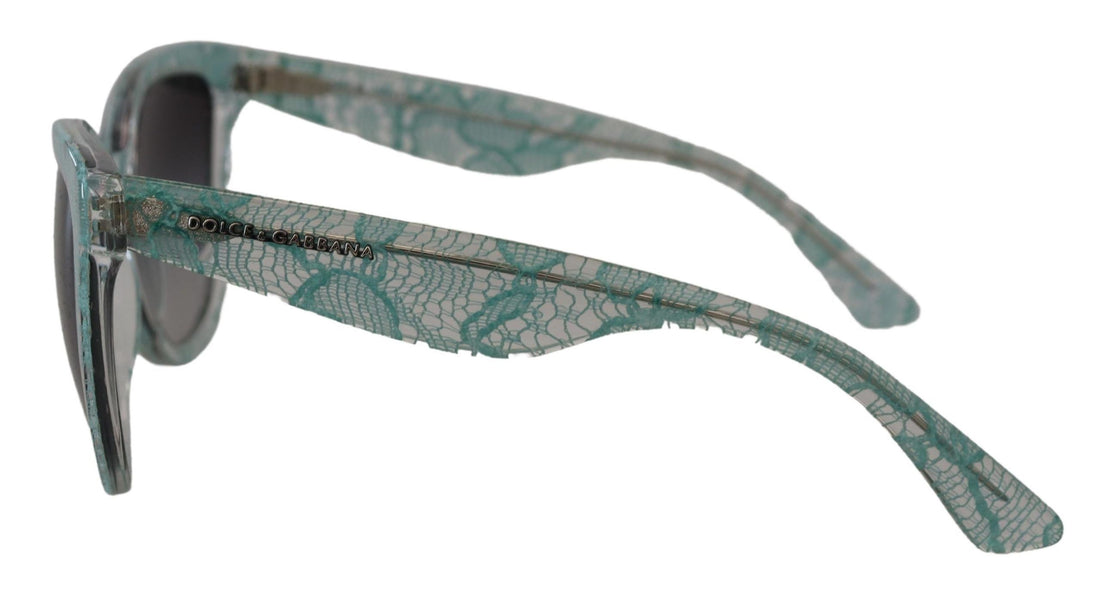Dolce &amp; Gabbana Blue Lace Acetate Crystal Round DG4190 Sunglasses