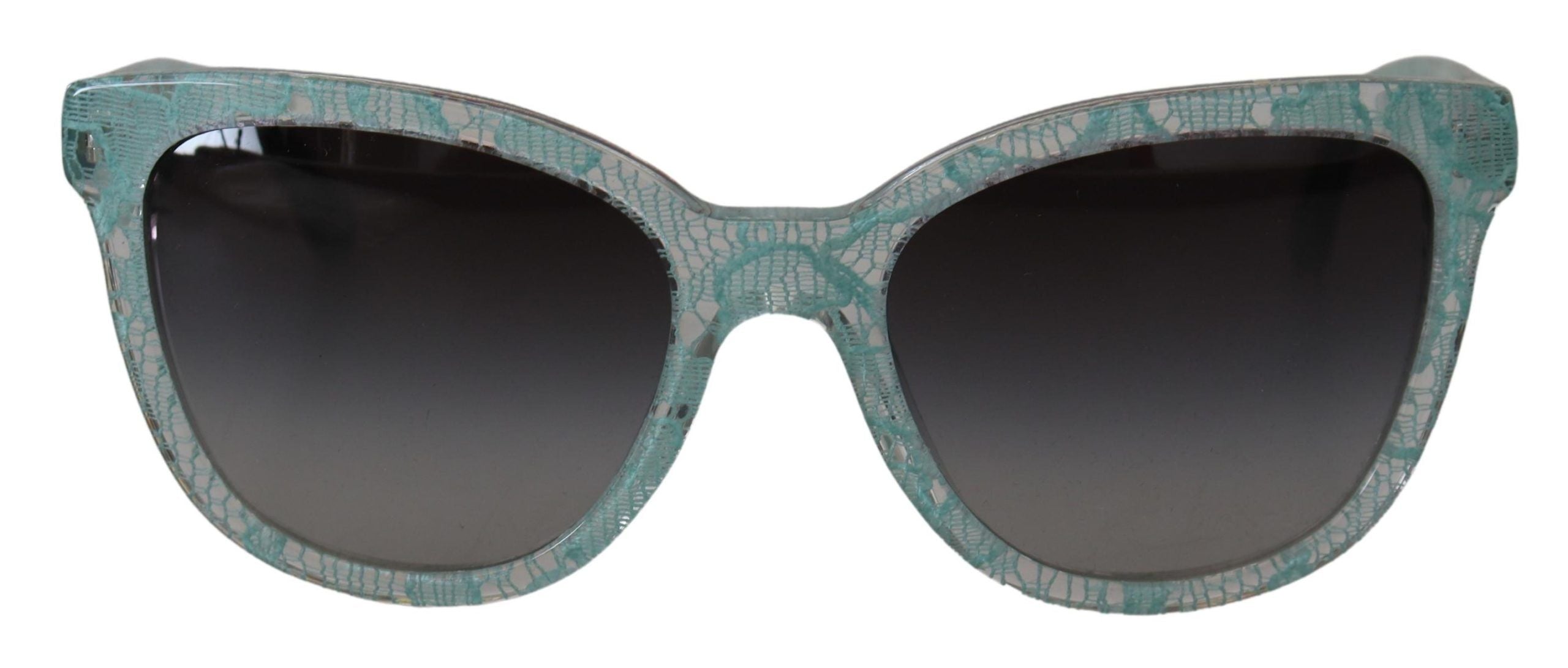 Dolce &amp;amp; Gabbana Blå Spets Acetat Kristall Runda DG4190 Solglasögon