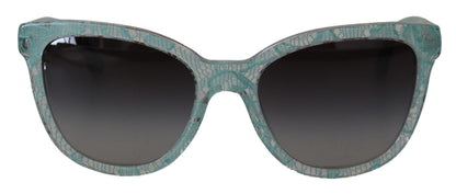 Dolce &amp;amp; Gabbana Blå Spets Acetat Kristall Runda DG4190 Solglasögon