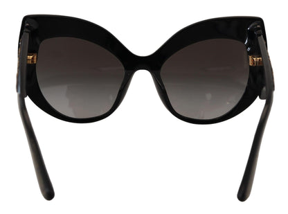 Dolce &amp; Gabbana Black Gold Sequin Butterfly Polarized DG4326 Sunglasses