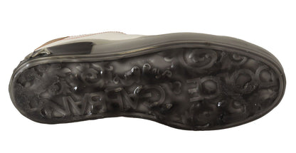 Dolce &amp; Gabbana White Gold Leather Low Top Sneakers Casual Shoes