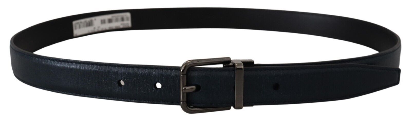 Dolce &amp; Gabbana Blue Leather Silver Metal Buckle Vintage Belt