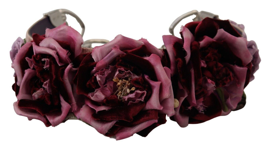 Dolce &amp; Gabbana Multicolor Floral Appliques Metal Shoulder Strap
