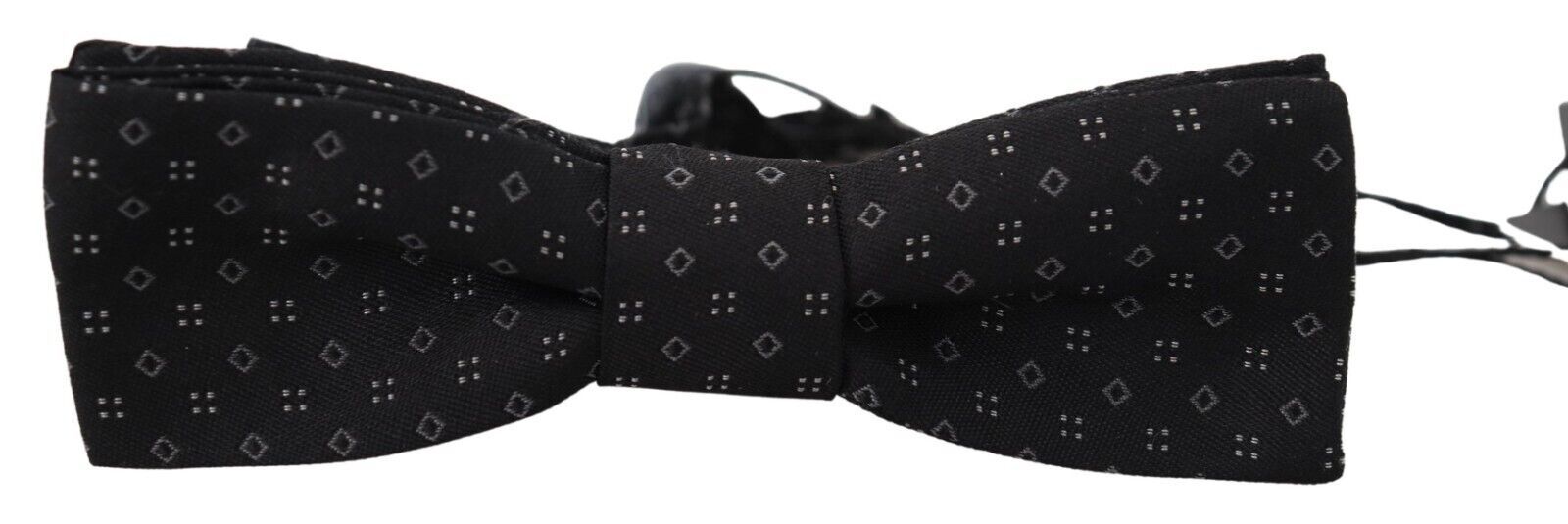 Dolce &amp; Gabbana Black Pattern Silk Adjustable Neck Papillon Bow Tie