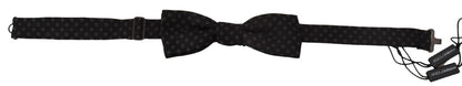 Dolce &amp; Gabbana Black Silk Patterned Necktie Men Accessory Bow Tie
