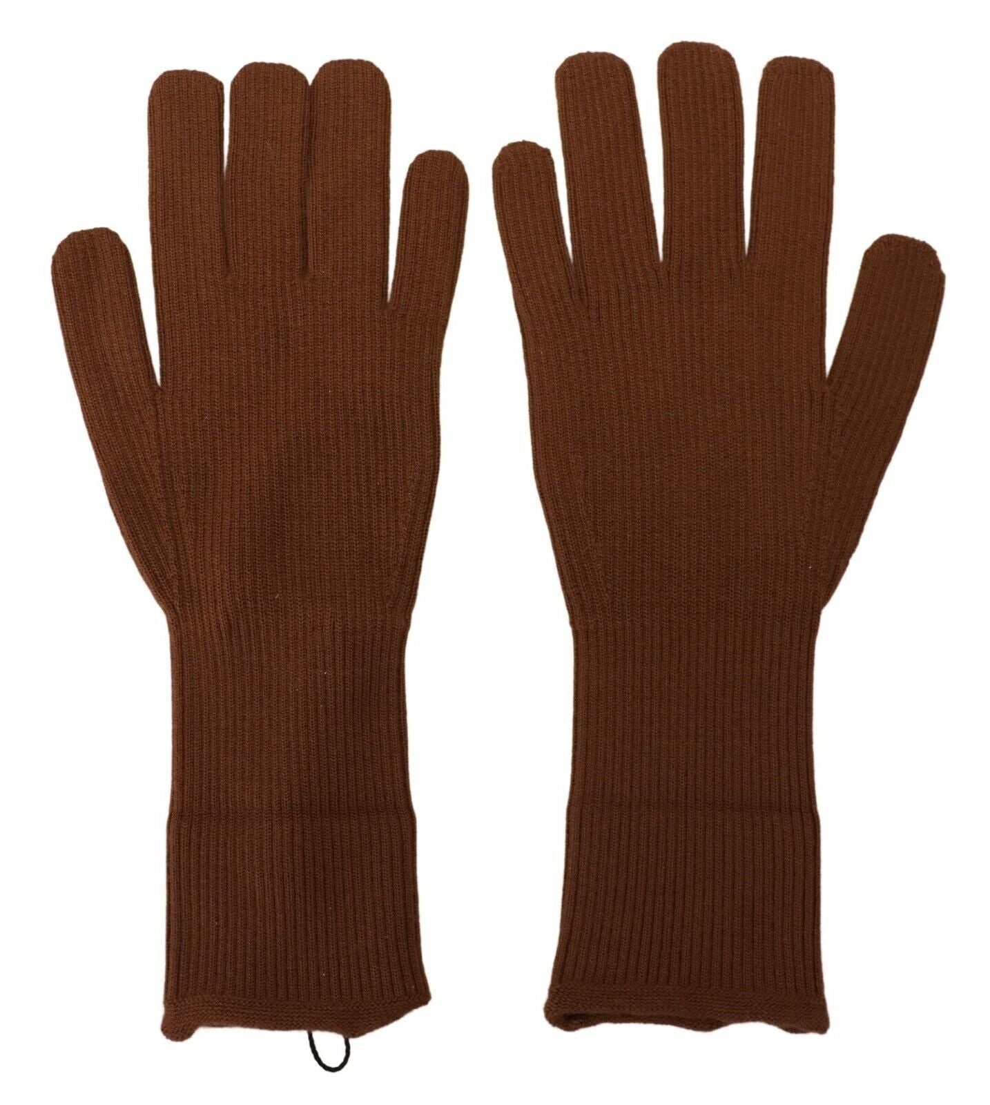 Dolce &amp; Gabbana Brown Cashmere Knitted Hands Mitten Mens Gloves