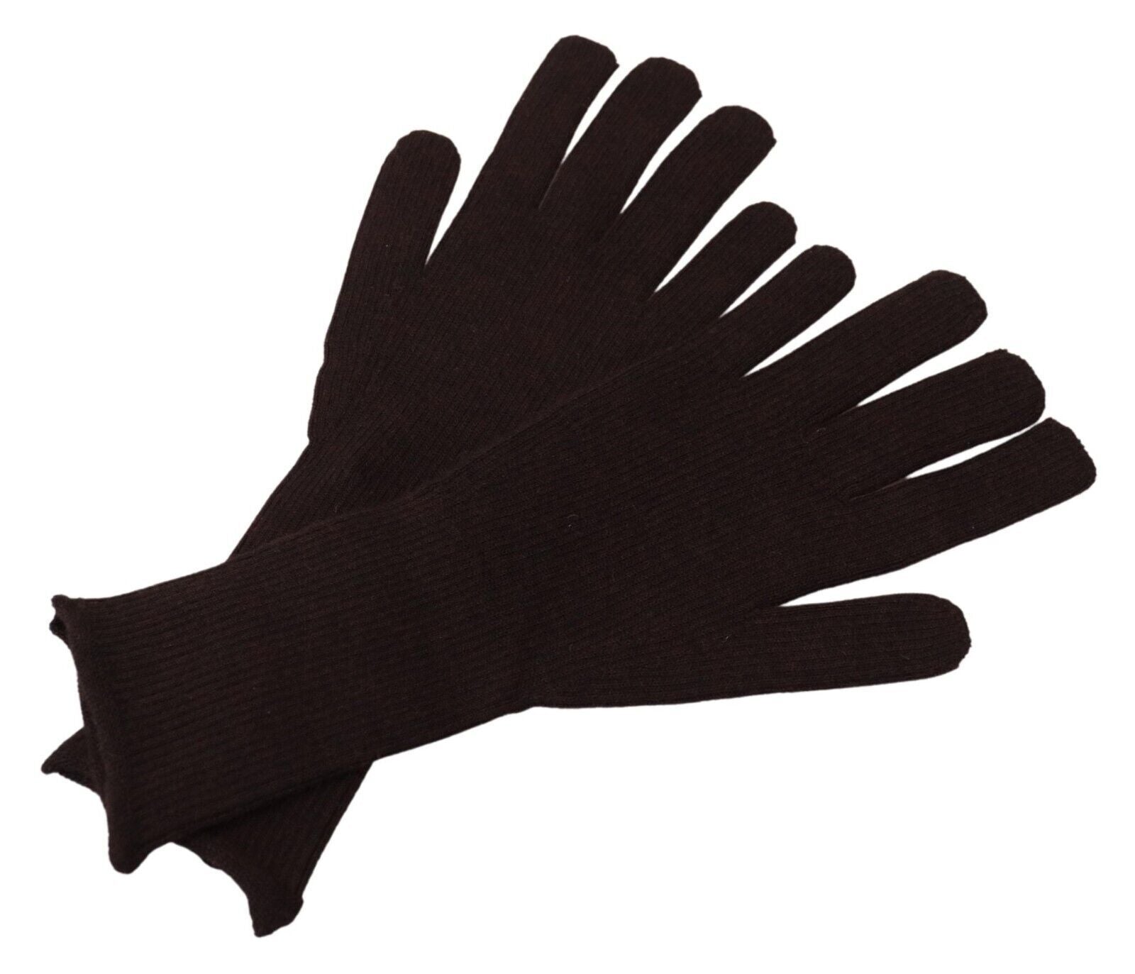 Dolce &amp; Gabbana Brown Cashmere Silk Hands Mitten Mens Gloves