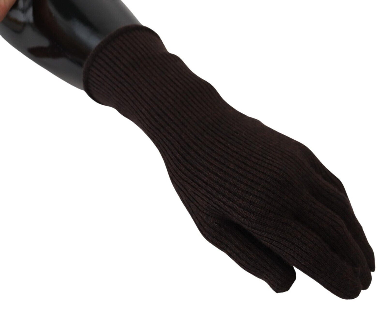 Dolce &amp; Gabbana Brown Cashmere Silk Hands Mitten Mens Gloves