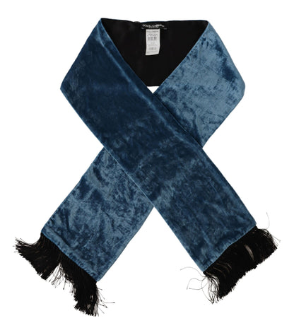 Dolce &amp; Gabbana Blue Velvet Solid Neck Warmer Men&