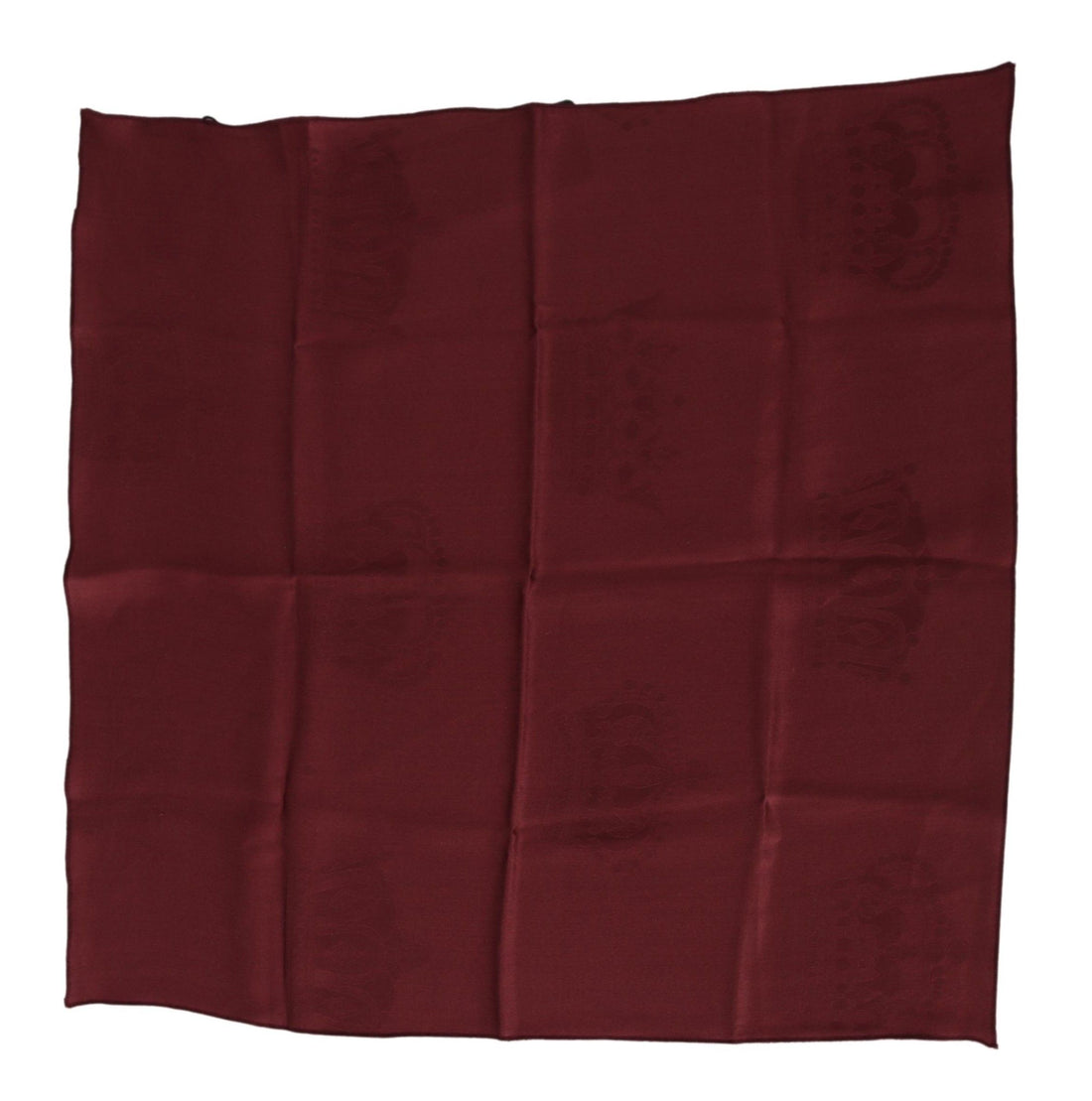 Dolce &amp; Gabbana Maroon Silk Crown Square Wrap Handkerchief Scarf