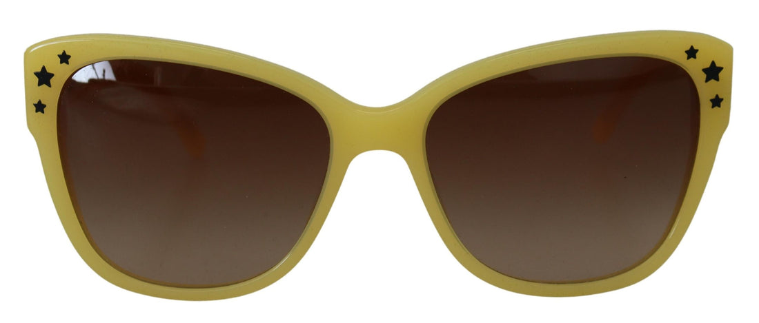 Dolce &amp; Gabbana Yellow Acetate Frame Stars Embellishment DG4124 Sunglasses