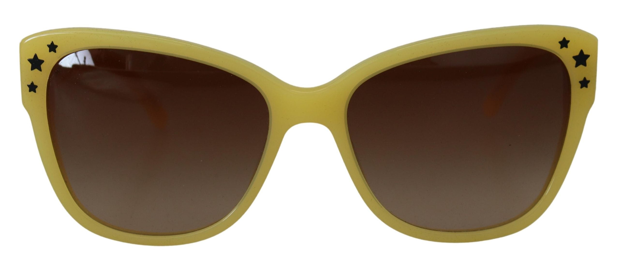 Dolce &amp; Gabbana Yellow Acetate Frame Stars Embellishment DG4124 Sunglasses