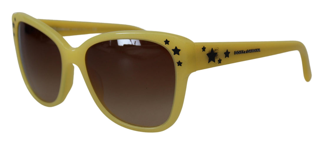 Dolce &amp; Gabbana Yellow Acetate Frame Stars Embellishment DG4124 Sunglasses