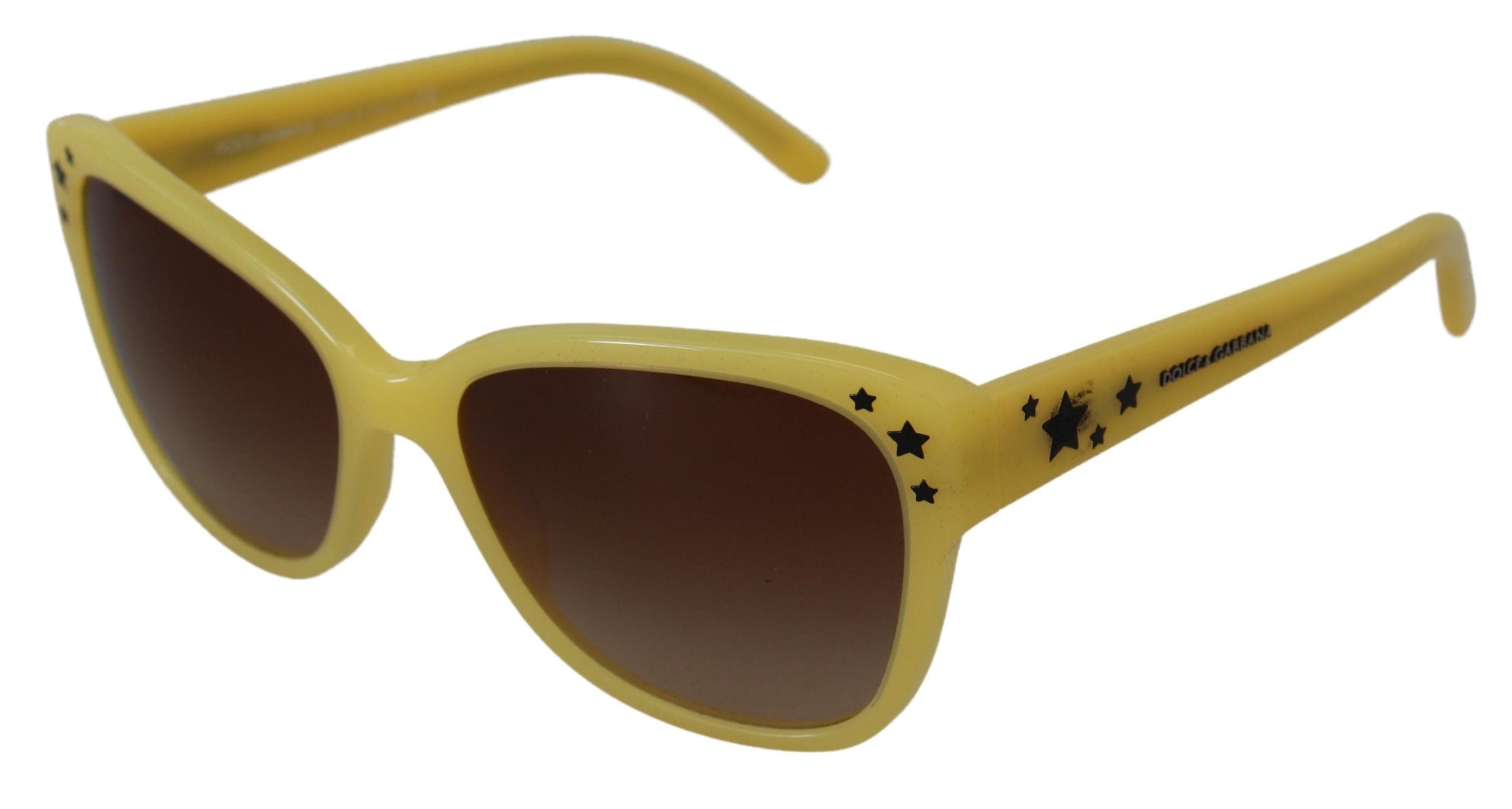 Dolce &amp; Gabbana Yellow Acetate Frame Stars Embellishment DG4124 Sunglasses