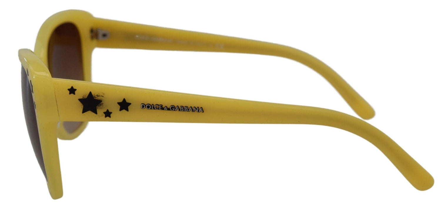 Dolce &amp; Gabbana Yellow Acetate Frame Stars Embellishment DG4124 Sunglasses
