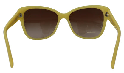 Dolce &amp; Gabbana Yellow Acetate Frame Stars Embellishment DG4124 Sunglasses