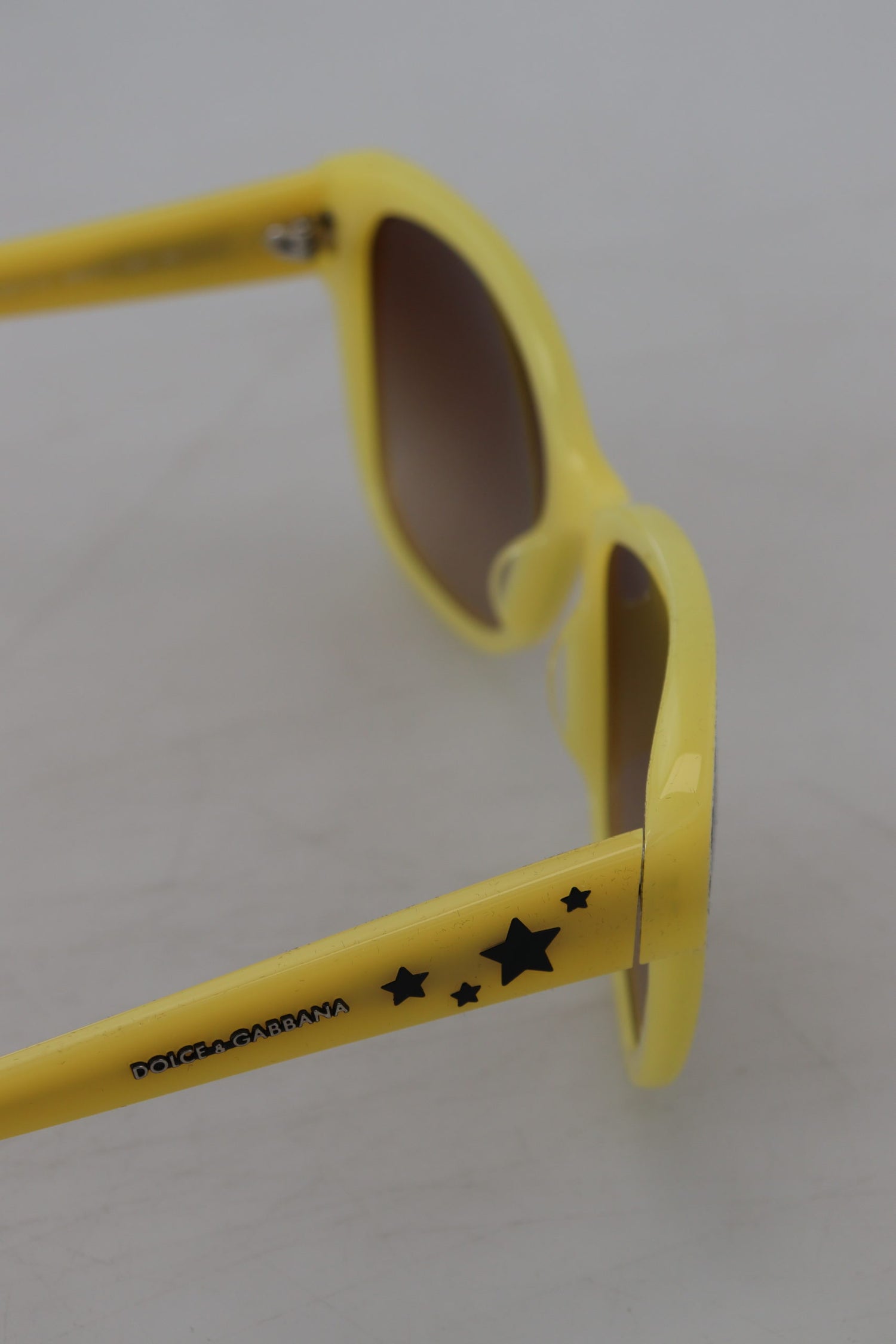 Dolce &amp; Gabbana Yellow Acetate Frame Stars Embellishment DG4124 Sunglasses