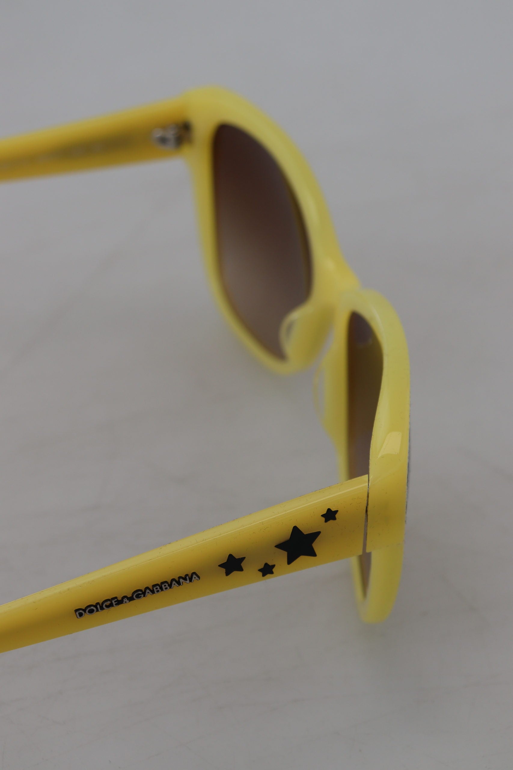 Dolce &amp; Gabbana Yellow Acetate Frame Stars Embellishment DG4124 Sunglasses