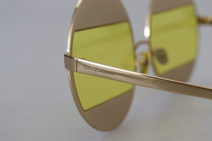 Dolce &amp;amp; Gabbana Guldfärgade Ovala Metallkristaller DG2209B Solglasögon