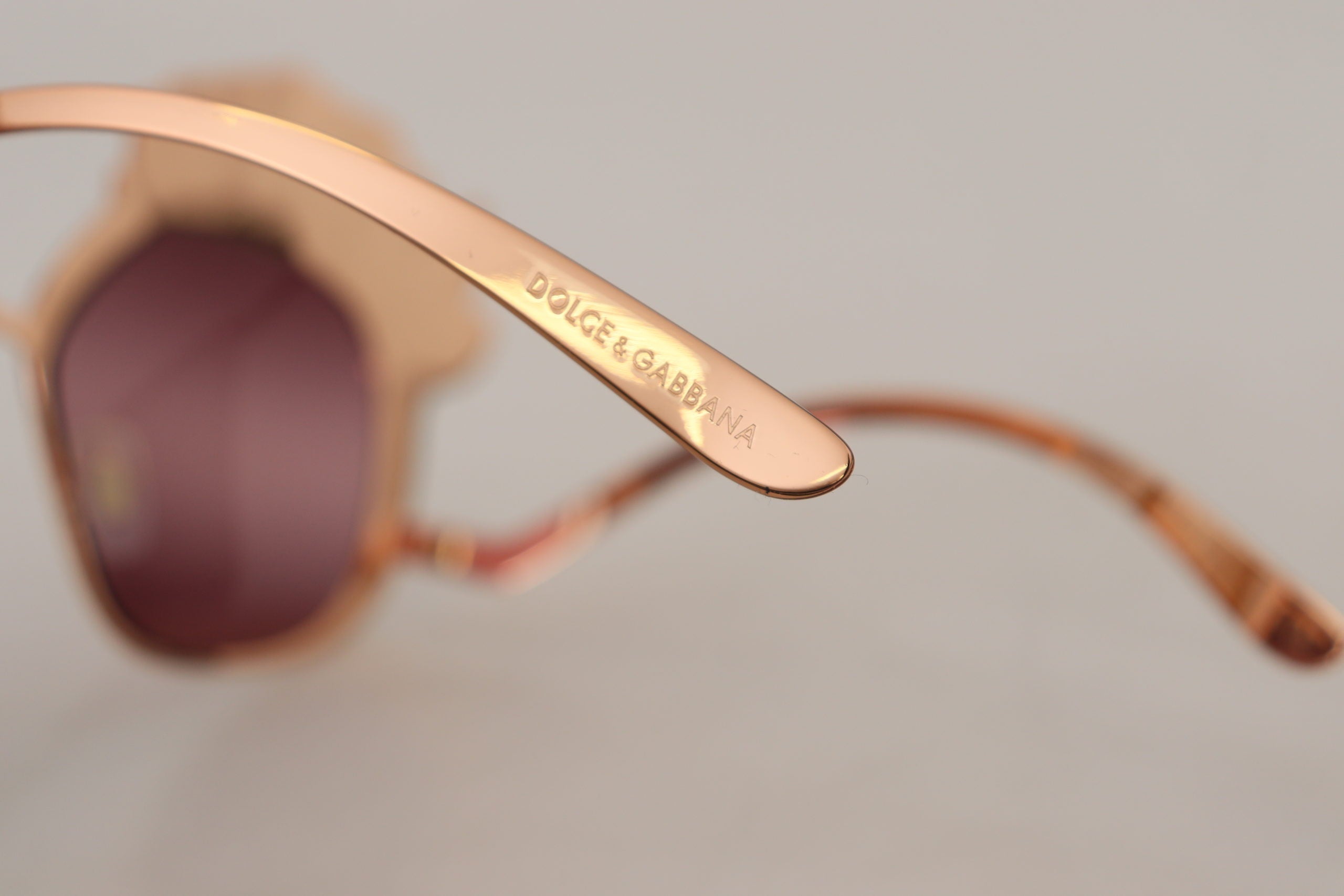 Dolce &amp; Gabbana Pink Gold Rose Sequin Embroidery DG2202 Sunglasses