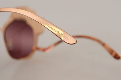Dolce &amp; Gabbana Pink Gold Rose Sequin Embroidery DG2202 Sunglasses