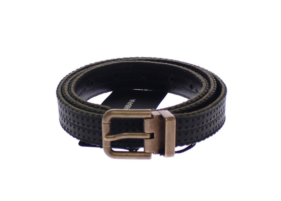 Dolce &amp; Gabbana Blue Leather Logo Belt